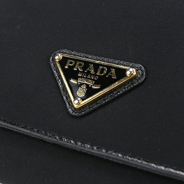 二手普拉达长钱包双折女士品牌PRADA三角标志1MH132黑色USDPR121245011