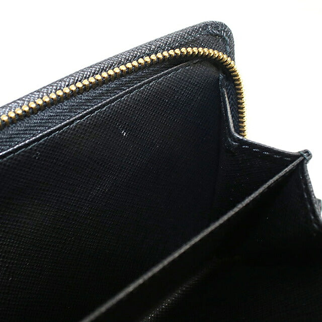 二手 Prada 双折钱包 双折钱包 紧凑型女士品牌 PRADA Saffiano 皮革钱包 1ML225 黑色 USDPR121308011