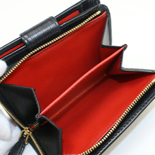 二手 Prada 双折钱包 双折钱包 紧凑型女士品牌 PRADA 1ML018 黑色 USDPR121309011