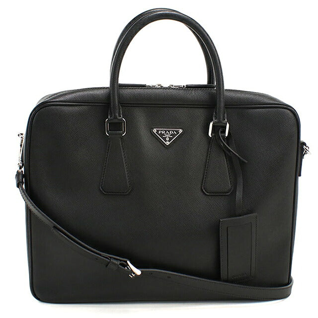 二手 Prada 公文包男士品牌 PRADA Saffiano 皮革皮革黑色 USDPR121480011