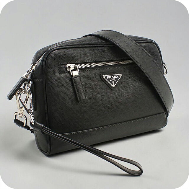 二手 Prada 斜挎包男士品牌 PRADA Saffiano 皮革包皮革 2VH063 黑色 USDPR121487011