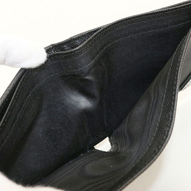 二手 Prada 双折钱包 双折钱包 紧凑型男士品牌 PRADA Saffiano 皮革钱包,带零钱包 2MO738_QHH_F0002 黑色 USDPR121567011