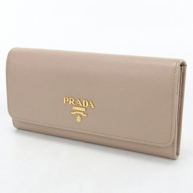 中古 プラダ 長財布二折 レディース ブランド PRADA サフィアーノレザー財布 1MH132 ベージュ USDPR121573011