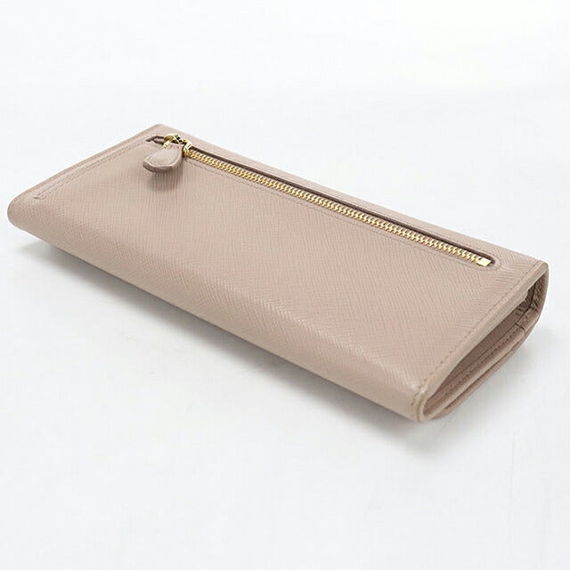 中古 プラダ 長財布二折 レディース ブランド PRADA サフィアーノレザー財布 1MH132 ベージュ USDPR121573011