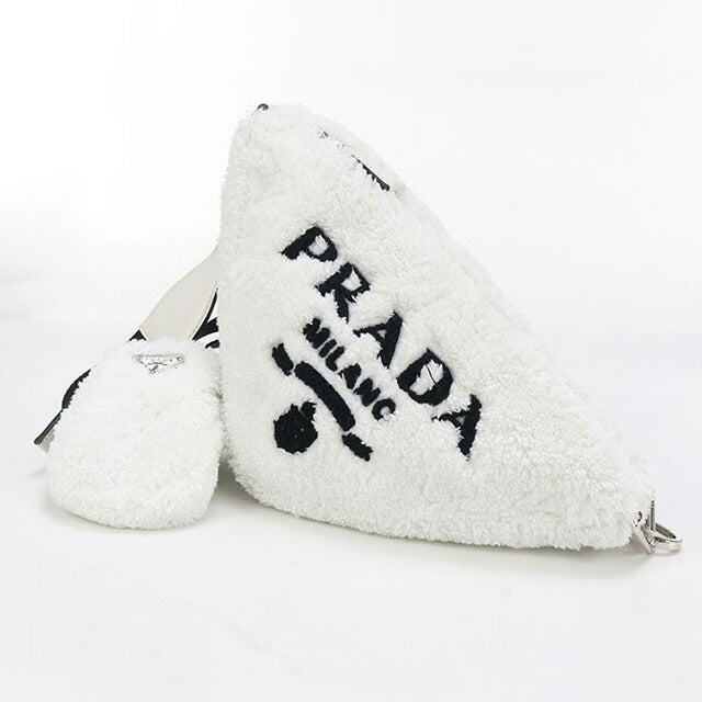 中古 プラダ 斜め掛け ショルダーバッグ レディース ブランド PRADA トライアングル 1BH190 ホワイト バッグ USDPR87810011