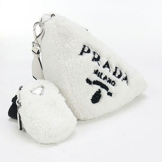 中古 プラダ 斜め掛け ショルダーバッグ レディース ブランド PRADA トライアングル 1BH190 ホワイト バッグ USDPR87810011