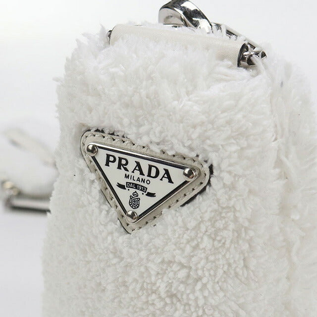 中古 プラダ 斜め掛け ショルダーバッグ レディース ブランド PRADA トライアングル 1BH190 ホワイト バッグ USDPR87810011