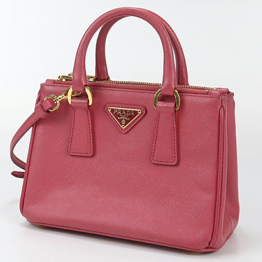 中古 プラダ ハンドバッグ レディース ブランド PRADA ガレリア ミニバッグ 1BA906 ピンク バッグ USDPR92719011