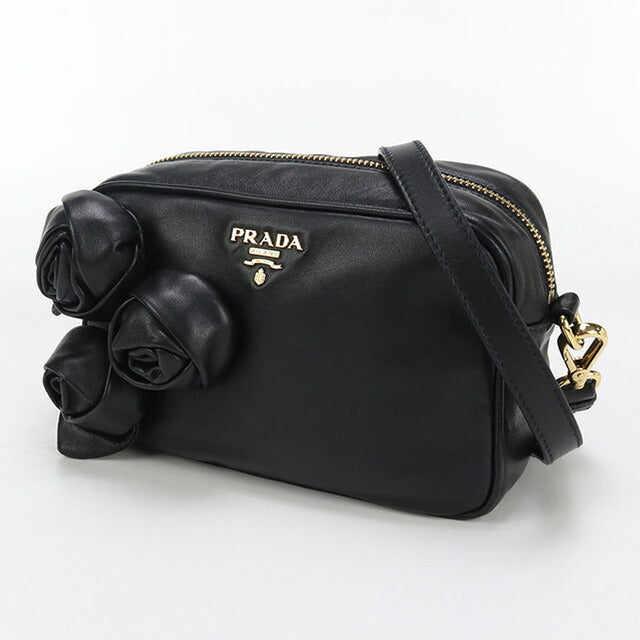 中古 プラダ 斜め掛け ショルダーバッグ レディース ブランド PRADA レザー BP0166 UHG F0002 ブラック バッグ USDPR92909011