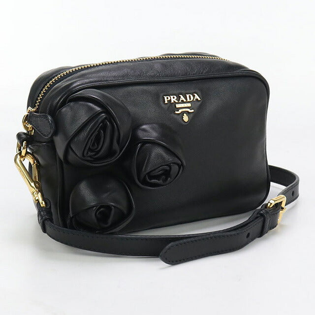 中古 プラダ 斜め掛け ショルダーバッグ レディース ブランド PRADA レザー BP0166 UHG F0002 ブラック バッグ USDPR92909011