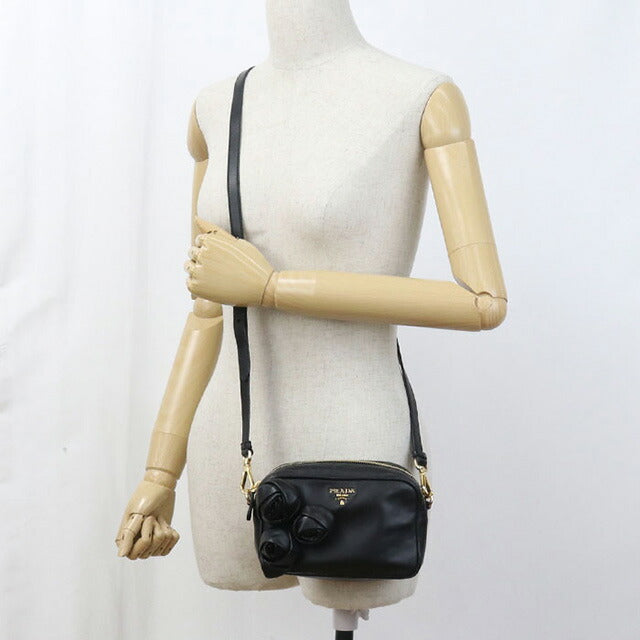 中古 プラダ 斜め掛け ショルダーバッグ レディース ブランド PRADA レザー BP0166 UHG F0002 ブラック バッグ USDPR92909011