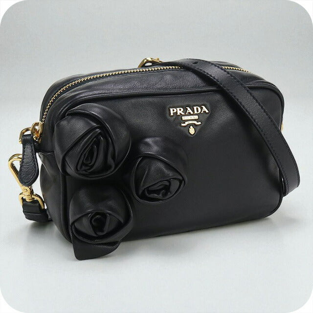 中古 プラダ 斜め掛け ショルダーバッグ レディース ブランド PRADA レザー BP0166 UHG F0002 ブラック バッグ USDPR92909011