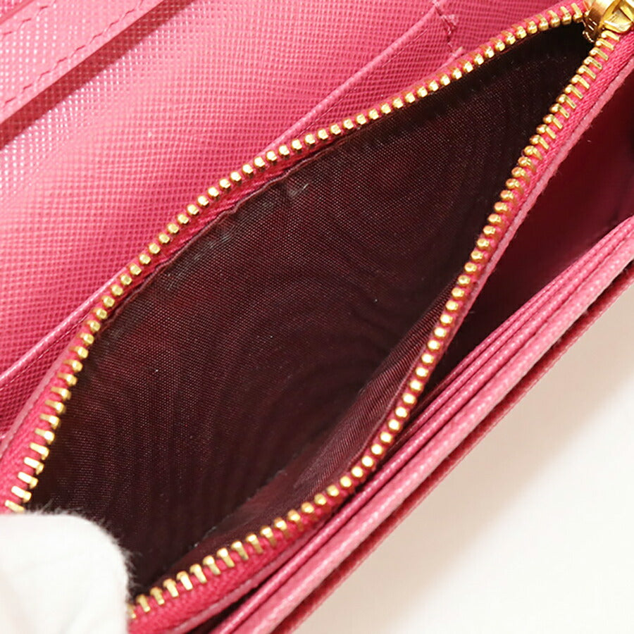 中古 プラダ チェーンウォレット レディース ブランド PRADA ショルダーウォレット 1M1437 ピンク 財布 USDPR93243011