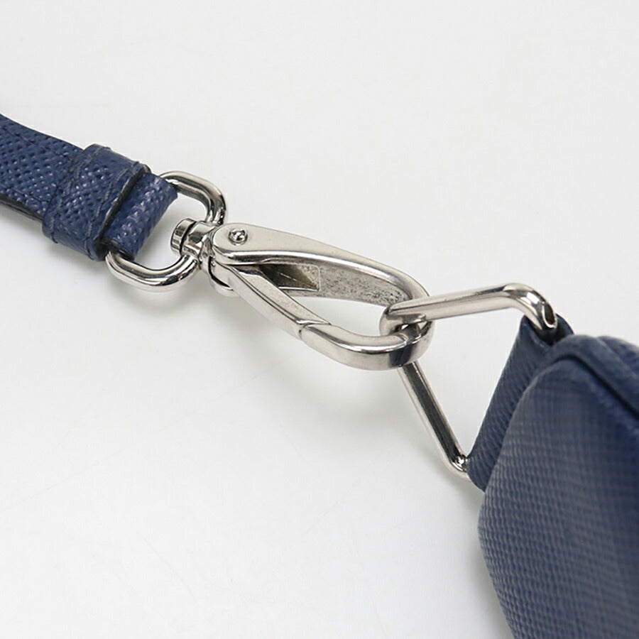 中古 プラダ 斜め掛け ショルダーバッグ メンズ ブランド PRADA トライアングル レザー 2VH155 ブルー バッグ USDPR93357011