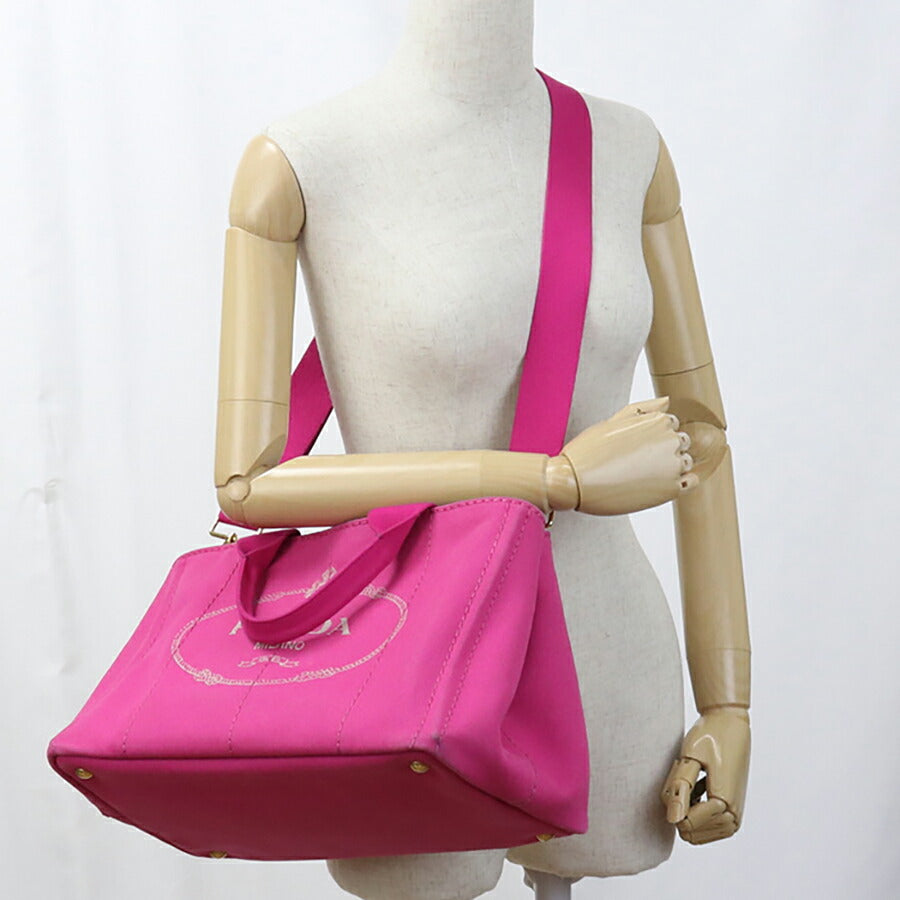 中古 プラダ トートバッグ レディース ブランド PRADA カナパ 2WAYトートバッグ BN1877 ピンク バッグ USDPR95111011