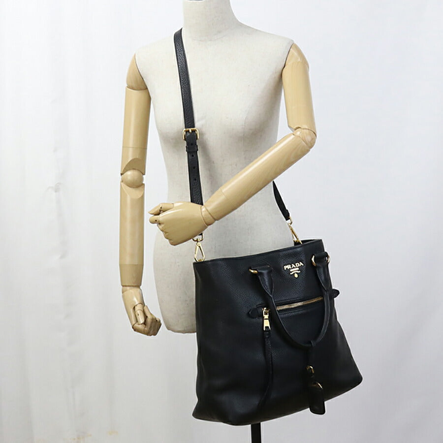 中古 プラダ トートバッグ レディース ブランド PRADA 2WAY レザー BN2754 ブラック バッグ USDPR95232011