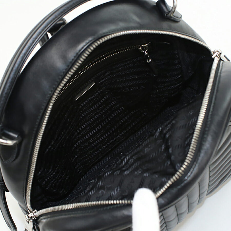 中古 プラダ リュック レディース ブランド PRADA ダイアグラム バックパック レザー 1BZ030 2D91 F0633 ブラック バッグ USDPR95318011