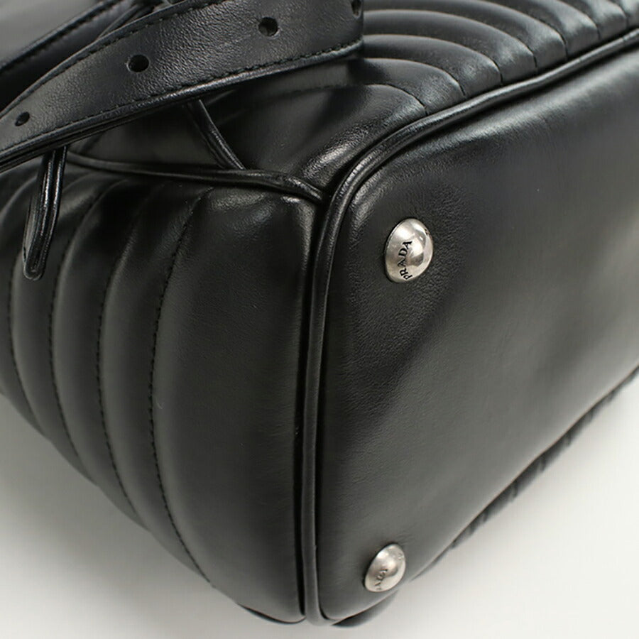 中古 プラダ リュック レディース ブランド PRADA ダイアグラム バックパック レザー 1BZ030 2D91 F0633 ブラック バッグ USDPR95318011