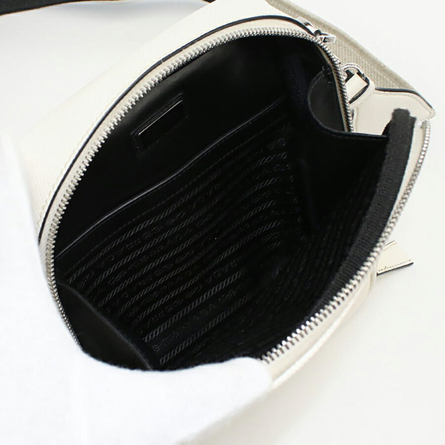 中古 プラダ 斜め掛け ショルダーバッグ メンズ ブランド PRADA サフィアーノ 2VH154 ホワイト バッグ USDPR95326011