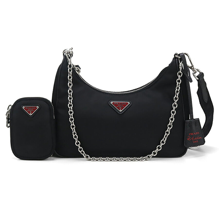中古 プラダ 斜め掛け ショルダーバッグ レディース ブランド PRADA Re-Edition2005 ショルダーバッグ 1BH204 ブラック バッグ USDPR95330011