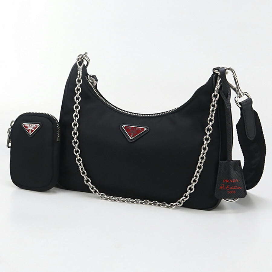 中古 プラダ 斜め掛け ショルダーバッグ レディース ブランド PRADA Re-Edition2005 ショルダーバッグ 1BH204 ブラック バッグ USDPR95330011