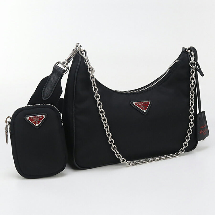 中古 プラダ 斜め掛け ショルダーバッグ レディース ブランド PRADA Re-Edition2005 ショルダーバッグ 1BH204 ブラック バッグ USDPR95330011