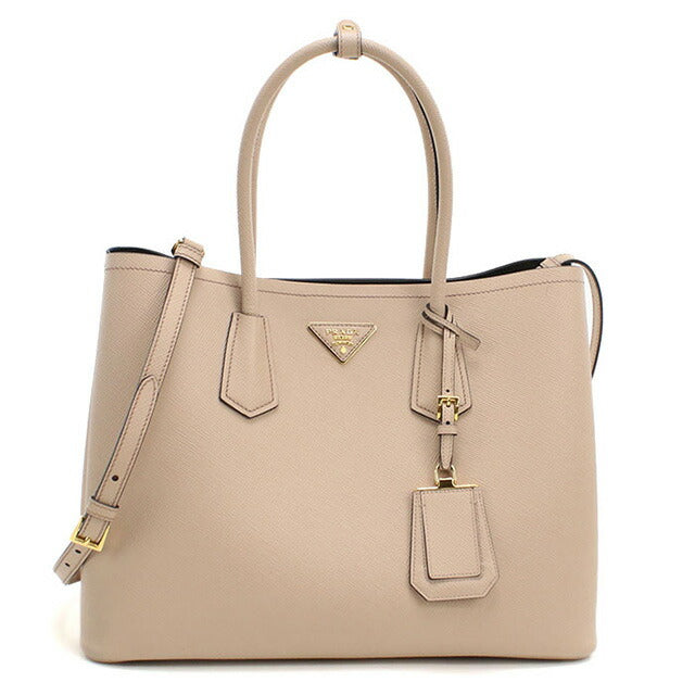 二手prada手提袋女士品牌prada saffiano皮革2way手提袋皮革1BG756米色袋usdpr95456011