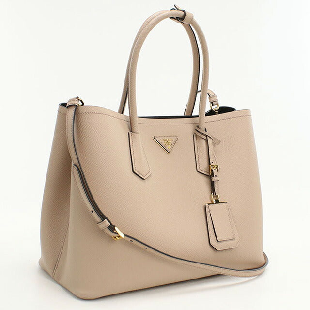 二手prada手提袋女士品牌prada saffiano皮革2way手提袋皮革1BG756米色袋usdpr95456011