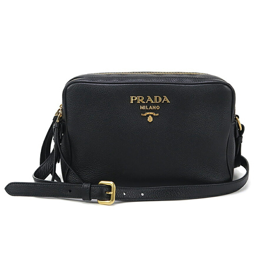 中古 プラダ 斜め掛け ショルダーバッグ レディース ブランド PRADA カメラバッグ レザー 1BH079 ブラック バッグ USDPR95694011