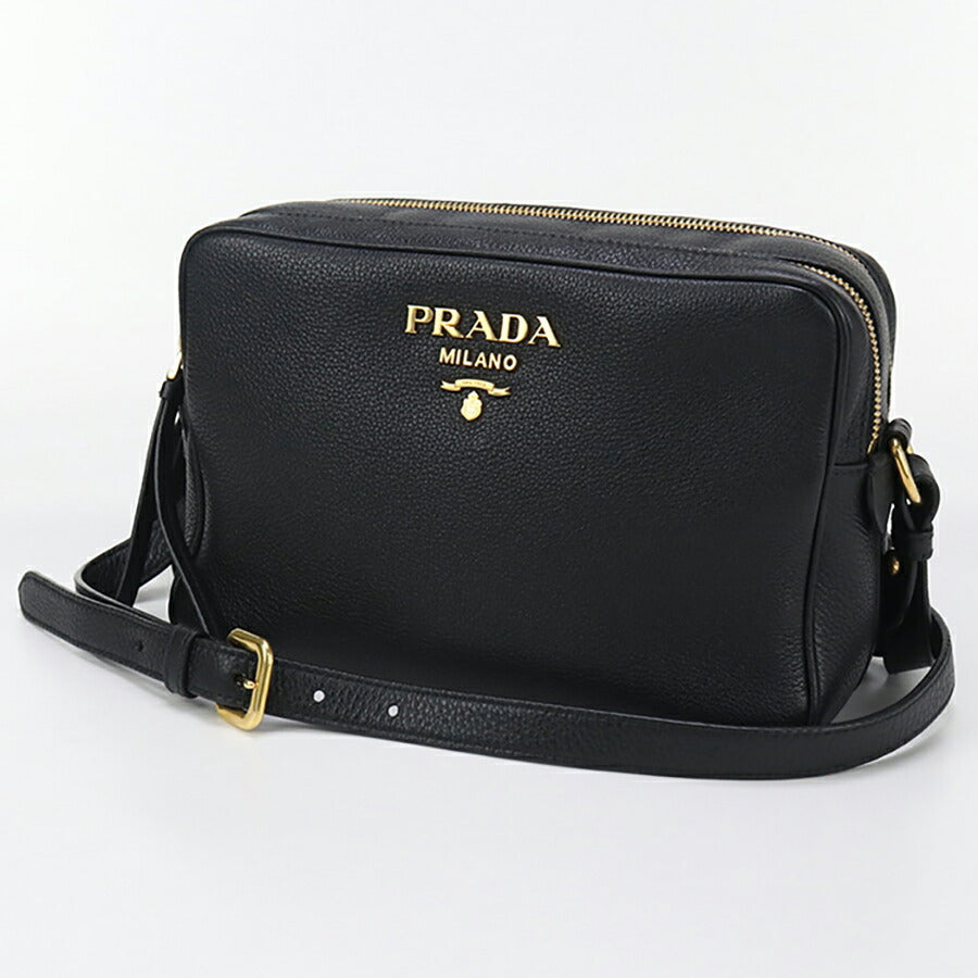 中古 プラダ 斜め掛け ショルダーバッグ レディース ブランド PRADA カメラバッグ レザー 1BH079 ブラック バッグ USDPR95694011