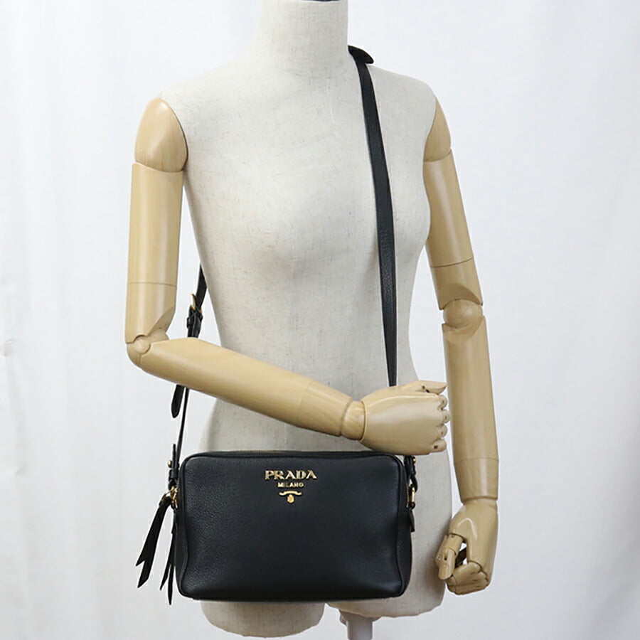 中古 プラダ 斜め掛け ショルダーバッグ レディース ブランド PRADA カメラバッグ レザー 1BH079 ブラック バッグ USDPR95694011