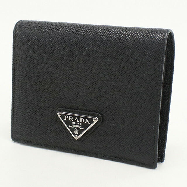 使用的Prada Bifold钱包,用于女性品牌Prada Triangle Wallet 1MV204黑色钱包USDPR96328011