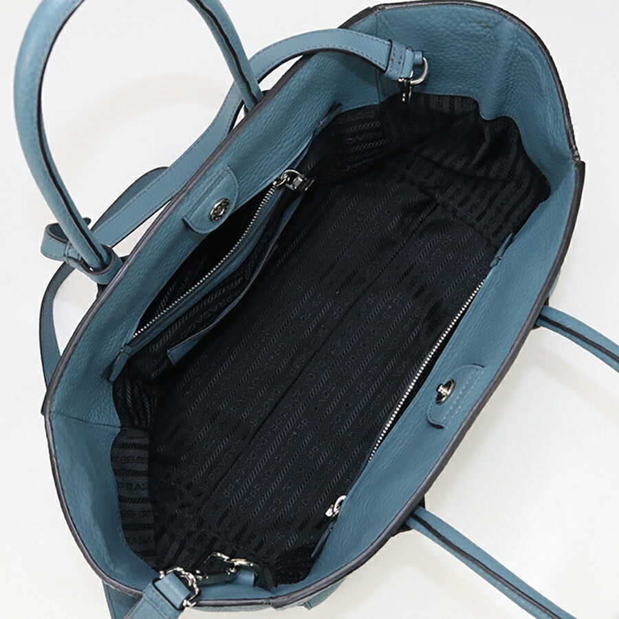 中古 プラダ トートバッグ レディース ブランド PRADA 2WAY レザー BN2795 2E8K FOF16 ブルー バッグ USDPR96393011