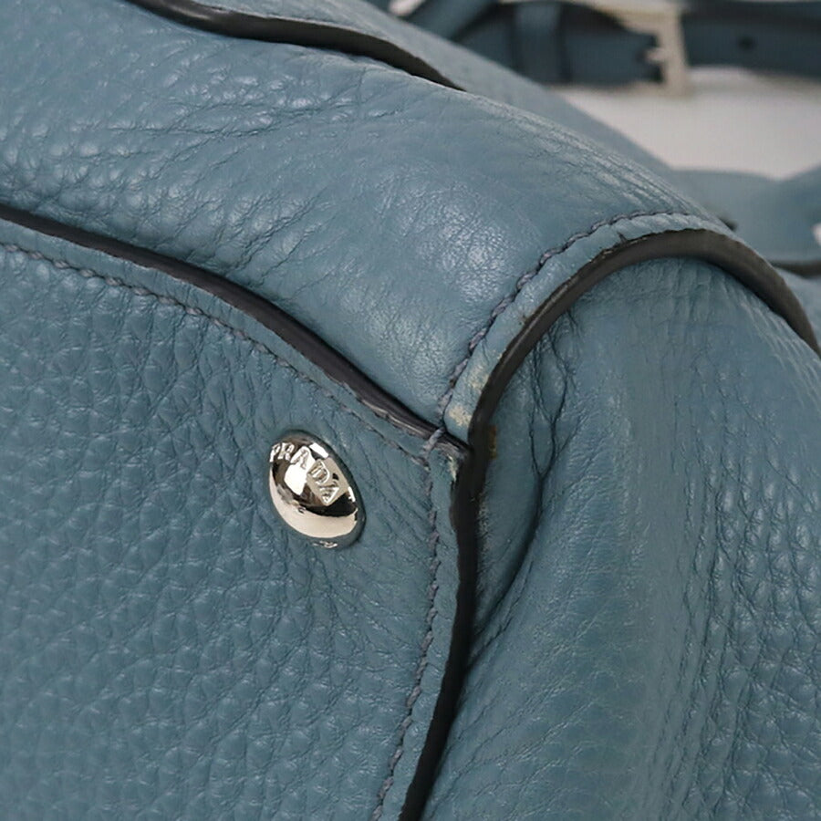 中古 プラダ トートバッグ レディース ブランド PRADA 2WAY レザー BN2795 2E8K FOF16 ブルー バッグ USDPR96393011