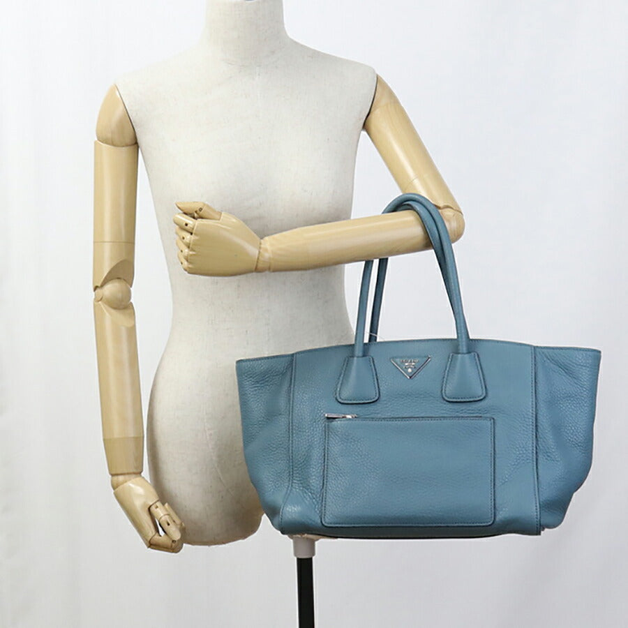 中古 プラダ トートバッグ レディース ブランド PRADA 2WAY レザー BN2795 2E8K FOF16 ブルー バッグ USDPR96393011
