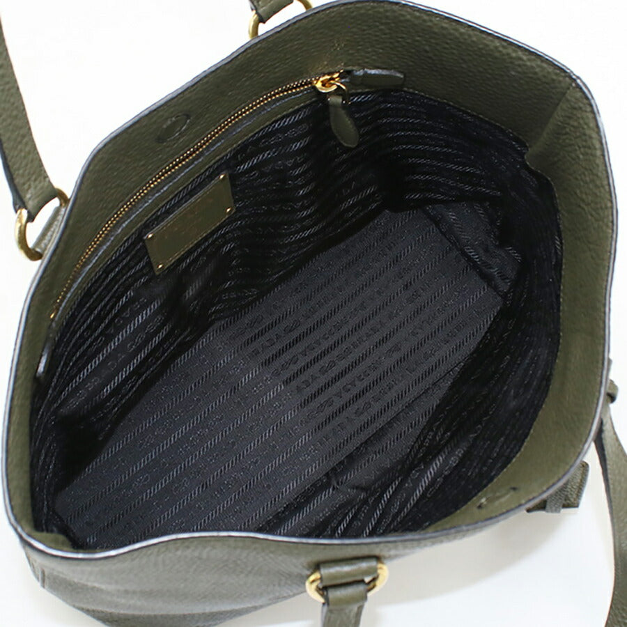 中古 プラダ トートバッグ レディース ブランド PRADA レザー 1BG100 カーキ バッグ USDPR96546011