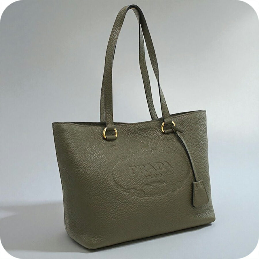 中古 プラダ トートバッグ レディース ブランド PRADA レザー 1BG100 カーキ バッグ USDPR96546011