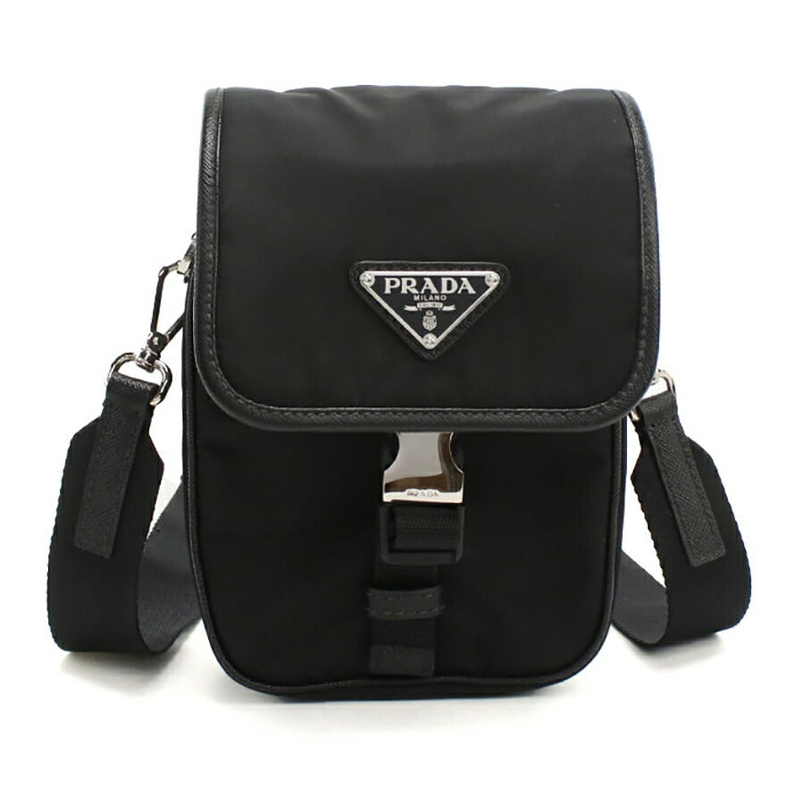 中古 プラダ 斜め掛け ショルダーバッグ メンズ ブランド PRADA Re-Nylon 2VD043 ブラック バッグ USDPR96571011