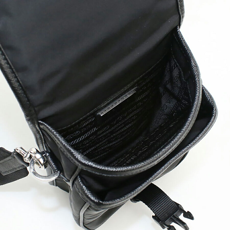 中古 プラダ 斜め掛け ショルダーバッグ メンズ ブランド PRADA Re-Nylon 2VD043 ブラック バッグ USDPR96571011