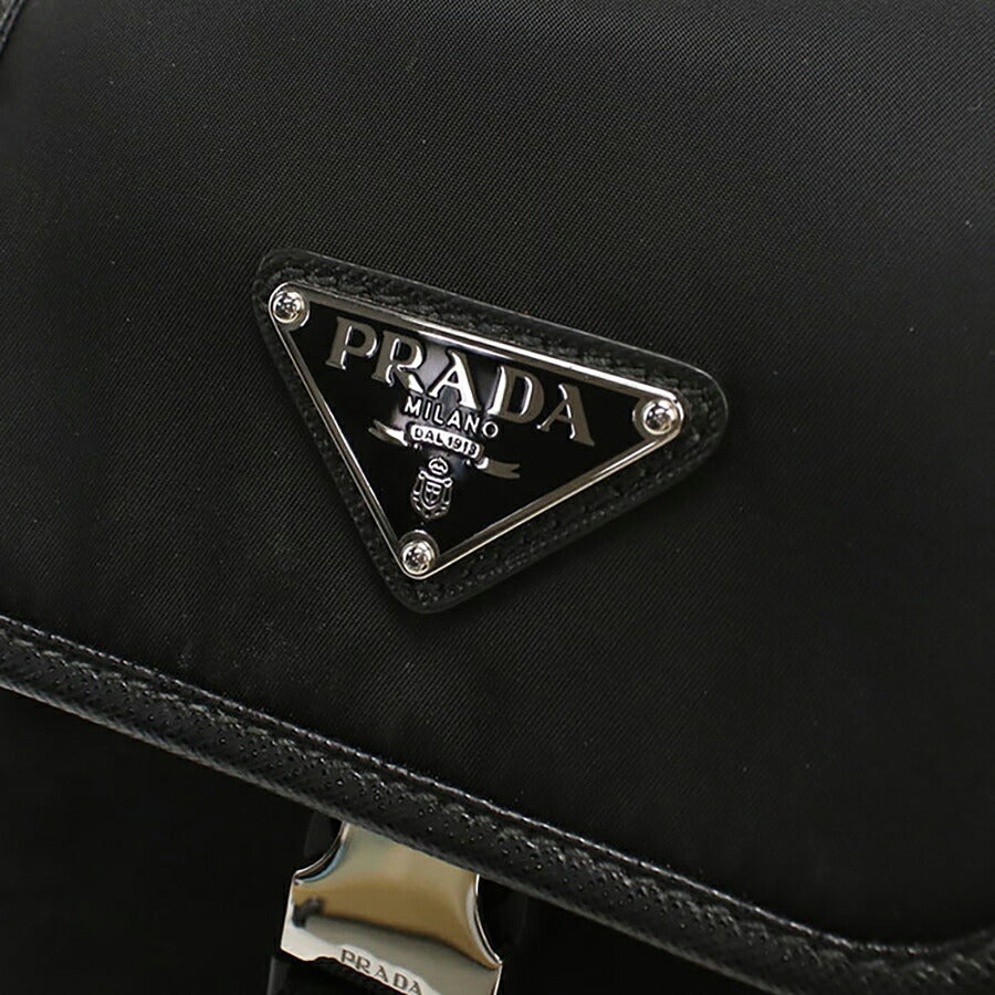中古 プラダ 斜め掛け ショルダーバッグ メンズ ブランド PRADA Re-Nylon 2VD043 ブラック バッグ USDPR96571011