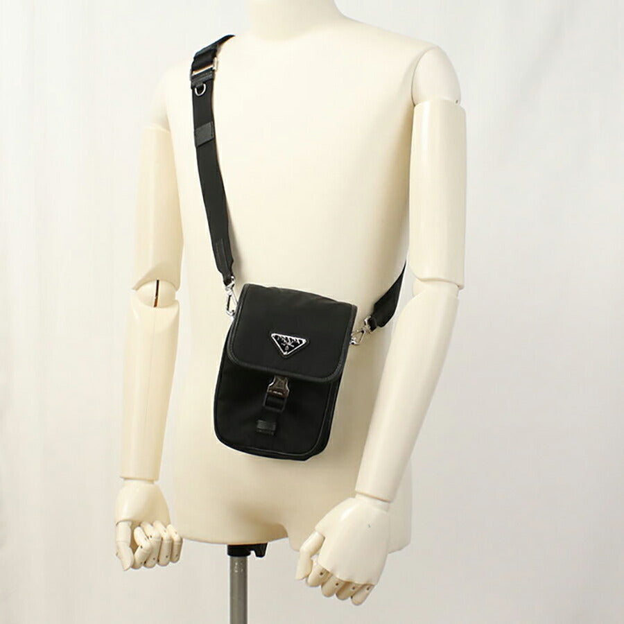 中古 プラダ 斜め掛け ショルダーバッグ メンズ ブランド PRADA Re-Nylon 2VD043 ブラック バッグ USDPR96571011