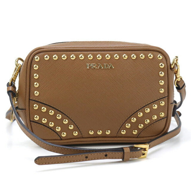 二手prada越野肩袋女性品牌Prada 2way肩带皮革棕色包USDPR96608011