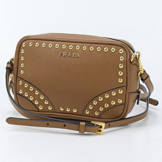 二手prada越野肩袋女性品牌Prada 2way肩带皮革棕色包USDPR96608011