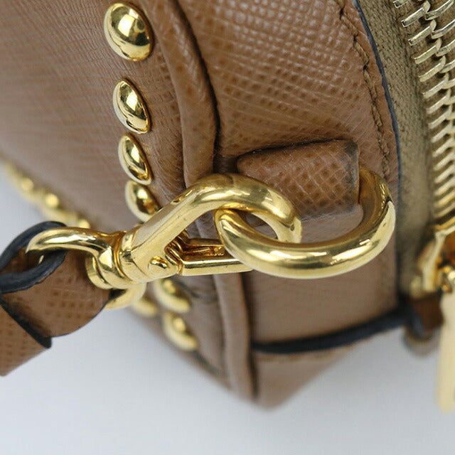 二手prada越野肩袋女性品牌Prada 2way肩带皮革棕色包USDPR96608011