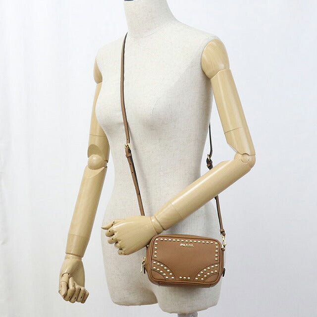 二手prada越野肩袋女性品牌Prada 2way肩带皮革棕色包USDPR96608011