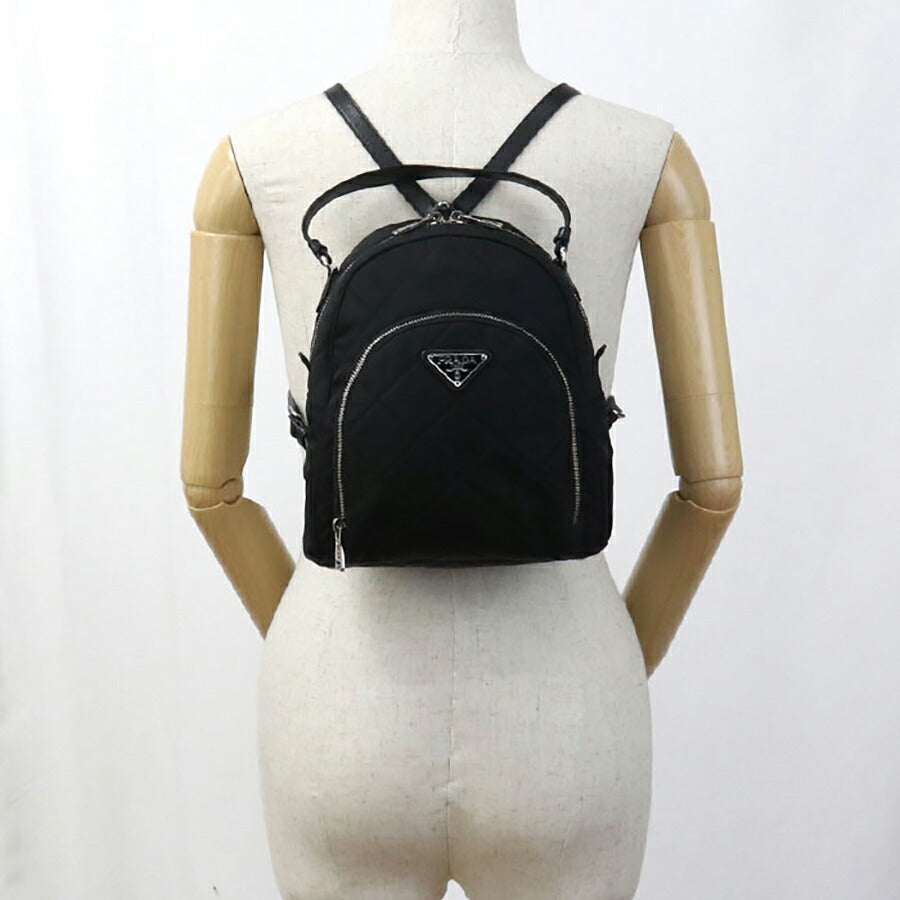 中古 プラダ リュック レディース ブランド PRADA 2WAYバックパック レザー ブラック バッグ USDPR96677011
