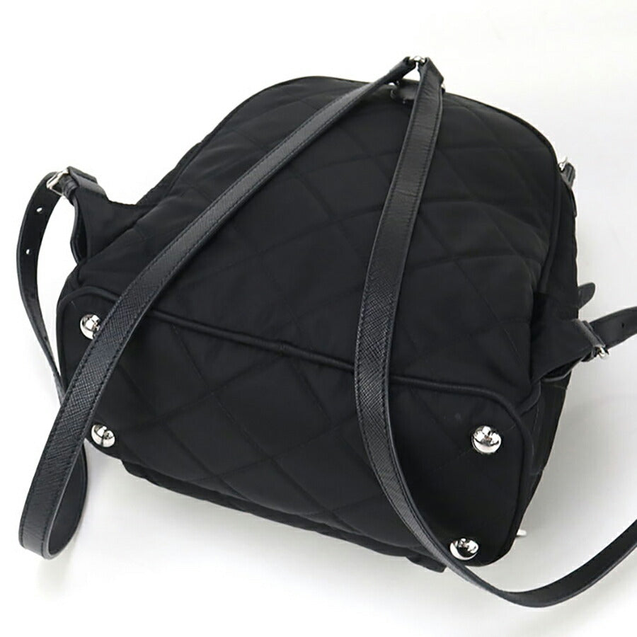 中古 プラダ リュック レディース ブランド PRADA 2WAYバックパック レザー ブラック バッグ USDPR96677011