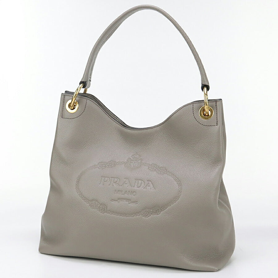 中古 プラダ ショルダーバッグ レディース ブランド PRADA ワンショルダーバッグ レザー 1BC051 2E8K F0572 グレー バッグ USDPR96681011