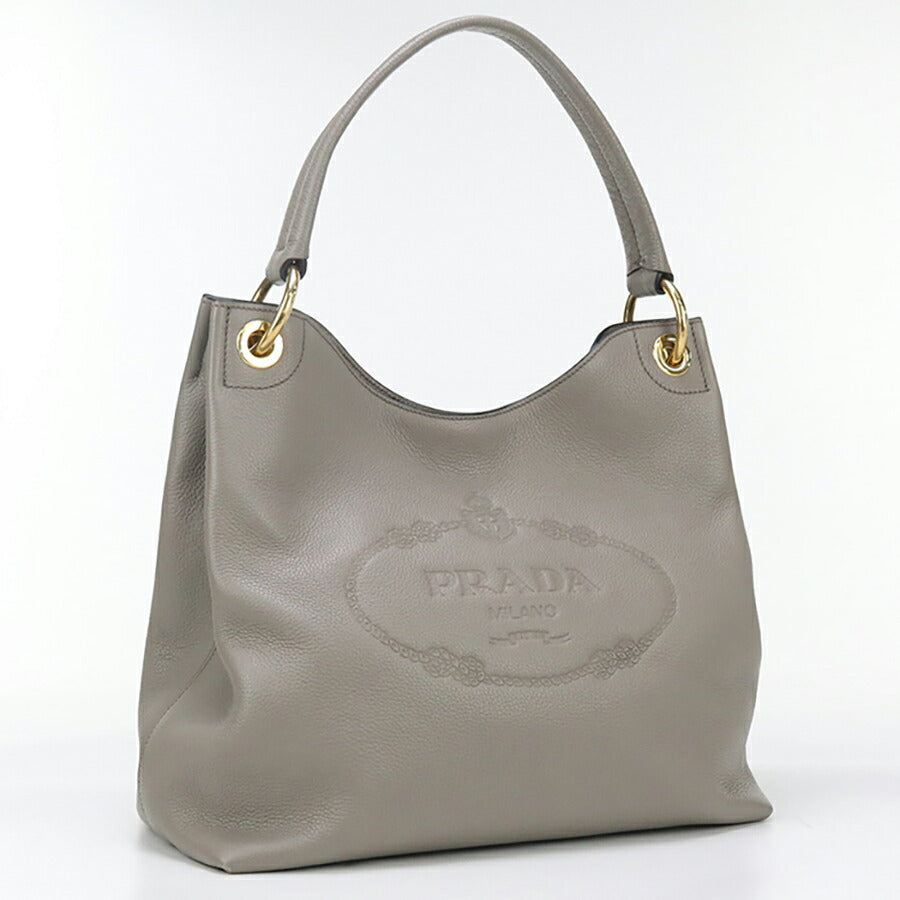 中古 プラダ ショルダーバッグ レディース ブランド PRADA ワンショルダーバッグ レザー 1BC051 2E8K F0572 グレー バッグ USDPR96681011