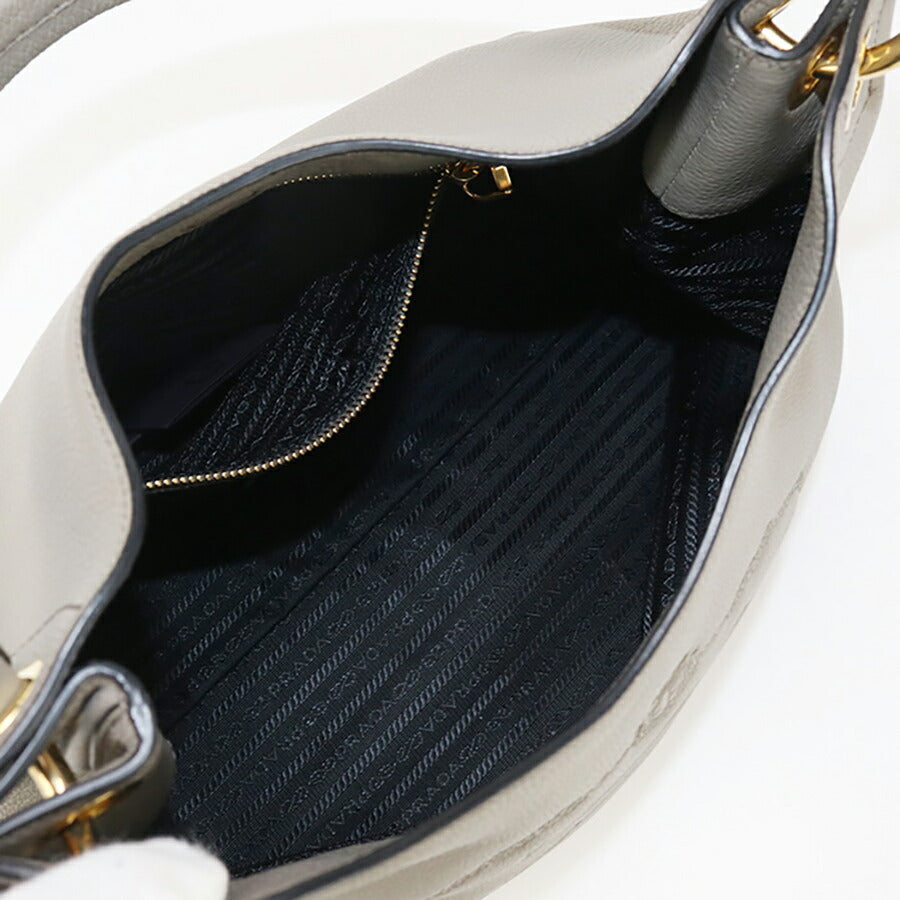 中古 プラダ ショルダーバッグ レディース ブランド PRADA ワンショルダーバッグ レザー 1BC051 2E8K F0572 グレー バッグ USDPR96681011